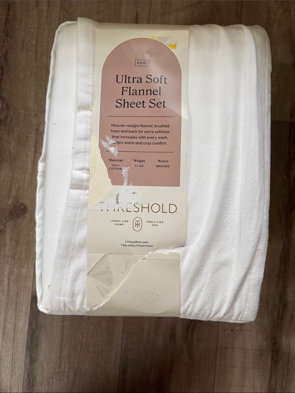 Threshold Ultra Soft Flannel Sheet Set - White 100% Cotton